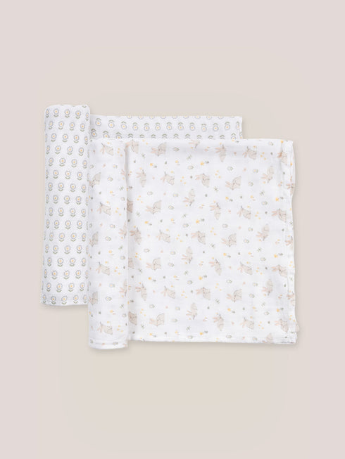 2-pack-square-swaddle-blanket-set-bunny-hollow- at Sophia's Style-4